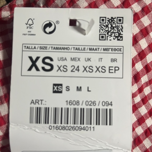 NWT Zara high-waisted Gingham frilly Shorts! - Picture 9 of 9